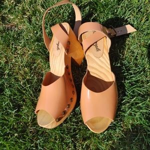 Free People Wooden platform Sandals